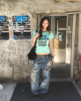 ミントレタリングクロップTシャツ