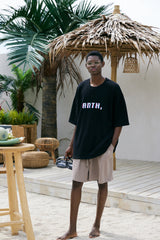 ピクセルピン二ット1/2ボックスtシャツ
