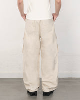 Metal Cotton Cargo Pants Beige