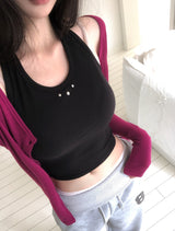 Betty Studded Crop Halter Sleeveless