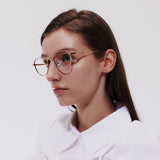 Knouun Round titanium glasses CODE. 102. F Rose Gold