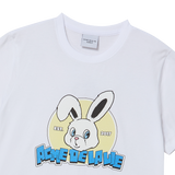 25SSナインティーズレトロバニーウーマンショートスリーブTシャツ ホワイト