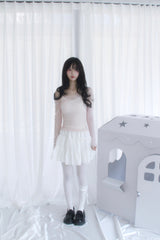 See-through layered lovely t-shirt