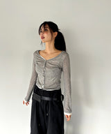 Slim color blocking cardigan - cd