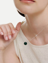 26SS★ [Premium Plating] Pennysense AB(W) Goutte Necklace Malachite