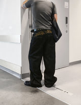 No.1737 lettering selvedge denim PT