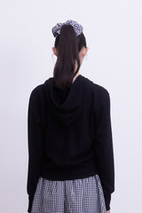 Classic Cut-out Crop Hood Top (BLACK)