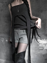 low-rise wool shorts (2color)