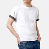 Rolled-Sleeve Cropped Short-Sleeve T-Shirt White