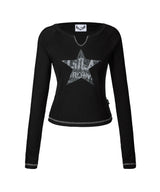 スターグラフィック長袖Tシャツ_ブラック