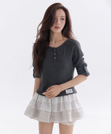 ANGORA CANVAS HENLEY WAFFLE T-SHIRT_TT6S214CH