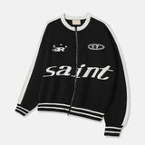 ASCLO セイントバイカラーニットジップアップ (2color)