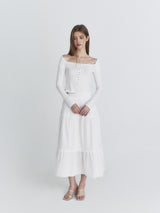Off shoulder shawl top (Ivory)