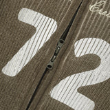 GARMENT HIGH NECK KNIT ZIP UP [KHAKI]