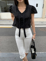 [MADE] Shimiz Dotted Puff Blouse