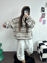 FLEECE❤RIVET TWO PIMTUCK LONG PANTS 🖤🤍🩶3COLOR