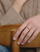 25FW★ Champagne Full Moon Silver (P) Glossy Slim Ring M