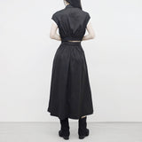 Aperi shirt pocket zip-up + skirt set