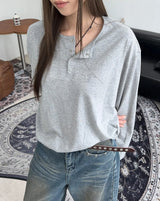 Kane Henley Neck Cotton Long Sleeve Tee
