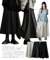 Hicknylon flare long skirt