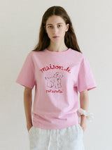 メゾンローラパピーフレンズTシャツ ホットピンク