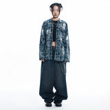 Washed Painted Check Shirt - NAVY