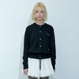 STRAP WOOL CARDIGAN BLACK