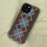 CLASSIC ARGYLE HARD JELL CASE_BROWN