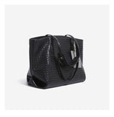 Woven Texture Large Square Tote Bag with Pouch