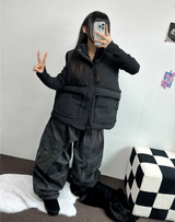 オーバーワイドベストパディング🩶🤍🖤☁ - 4カラー