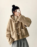 Fling fleece hood tteokbokki coat