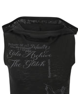 TATTOOED GRAPHIC COWL SLEEVELESS_BLACK