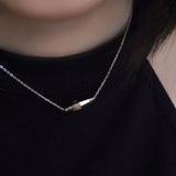 [CCNMADE] Silver Chain Glass Necklace