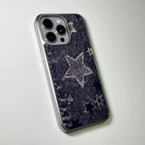 フェイドデニムスターダストスマホケース ブラウン (SV_MagSafeGlass)