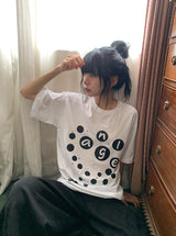 [unisex] Lebea Loose-Fit Rivet Dot Short Sleeve Tee