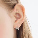 ダブルリボンミニリングピアス