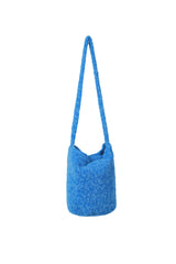 Vivid Hair Wool Shoulder Bag [Blue]