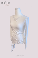 Side Shirring Lady Long Sleeve T-shirt