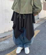 26SS★ [BAONHAUS] Broa Unbalanced Layered Midi Skirt
