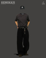 IN フック スラブ マッスルフィット ハーフスリーブ Tシャツ
