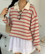 Bintz Stripe Collar Knitw