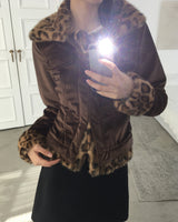 Rotel Leopard Fur Corduroy Jacket