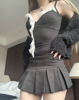 Taronz Long Lace Top (Black)