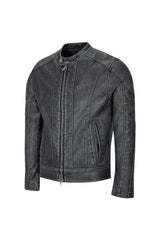  BIKER WASHING LEATHER JAKET L1 (GREY)