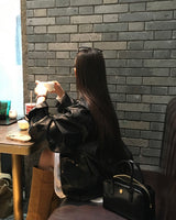 [Bellied made] LOCK, OVERFIT SLIT LEATHER JACKET