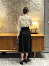 26SS★ Sotime Tassel Jacquard Flared Skirt