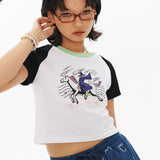 WITCHラグランクロップtシャツ