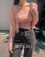 [MADE] San cardigan & sleeveless set