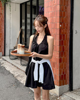 Pino halter‑neck cotton mini dress