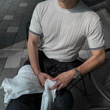 ASCLO Point Line Musclefit Short Sleeve Knit (3color)